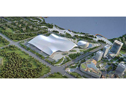 烟台八角湾国际会展中心项目现场施工